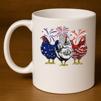 Chicken Usa Flag Patriotic Chicken Lover 4th Of July 11oz C Handle Ceramic Mug