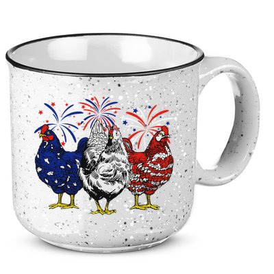 Chicken Usa Flag Patriotic Chicken Lover 4th Of July 15oz Campfire Ceramic Mug