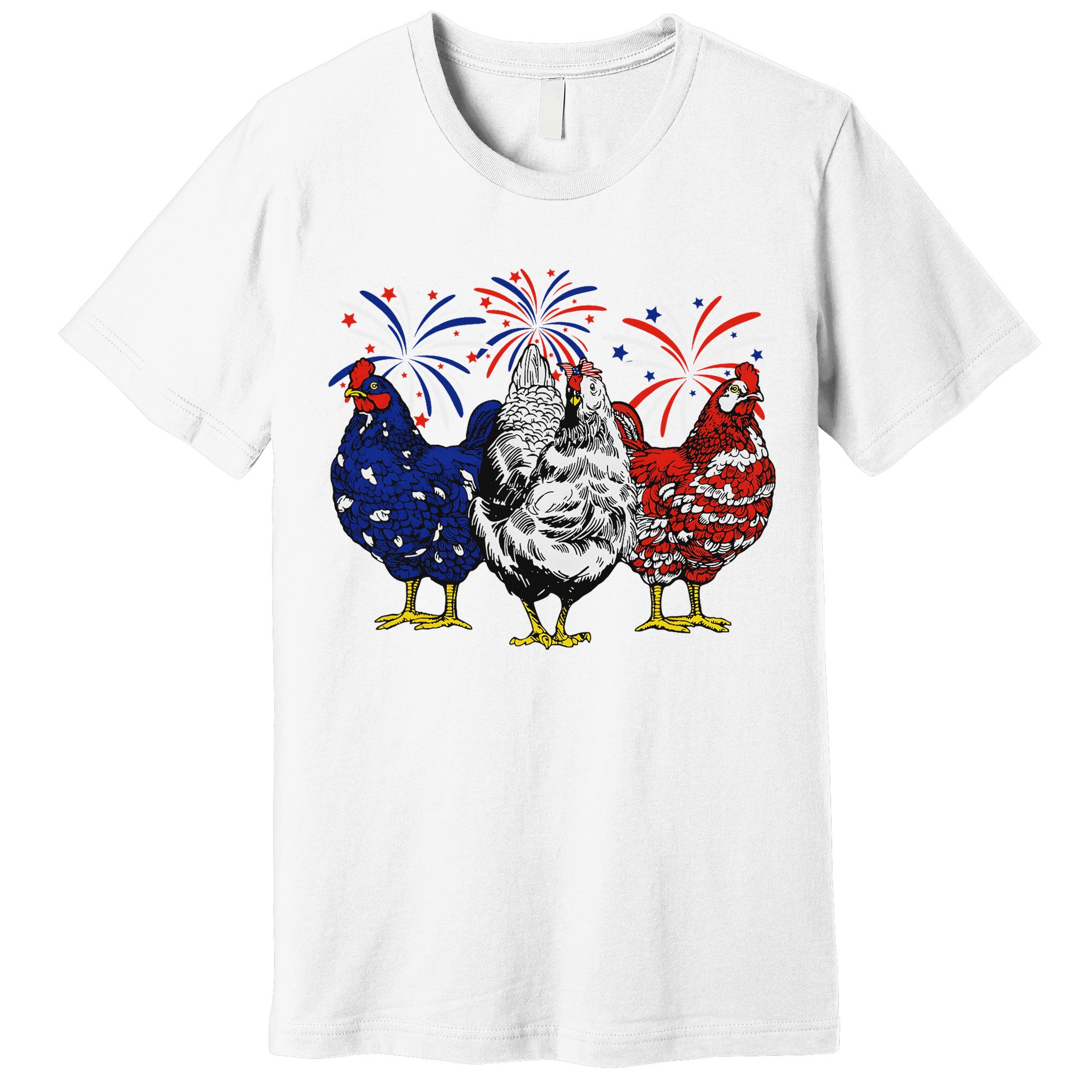 Chicken Usa Flag Patriotic Chicken Lover 4th Of July Premium T-Shirt