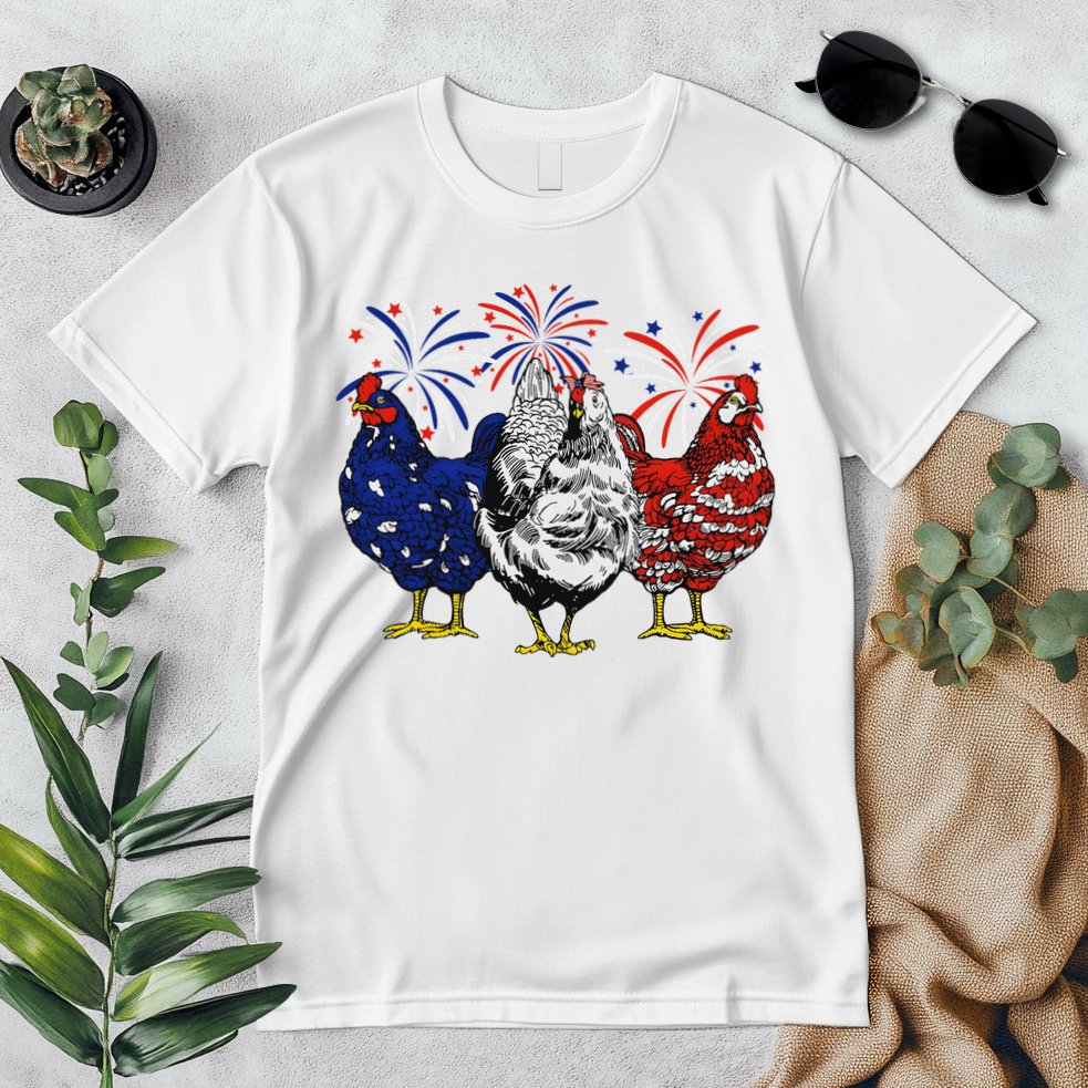 Chicken Usa Flag Patriotic Chicken Lover 4th Of July Premium T-Shirt