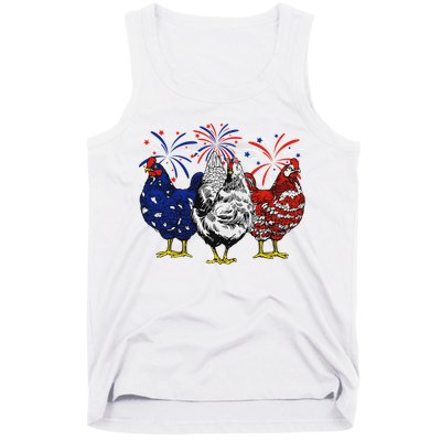 Chicken Usa Flag Patriotic Chicken Lover 4th Of July Tank Top