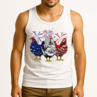 Chicken Usa Flag Patriotic Chicken Lover 4th Of July Tank Top