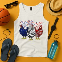 Chicken Usa Flag Patriotic Chicken Lover 4th Of July Tank Top