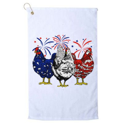 Chicken Usa Flag Patriotic Chicken Lover 4th Of July Golf Towel