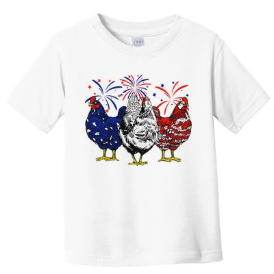 Chicken Usa Flag Patriotic Chicken Lover 4th Of July Toddler T-Shirt