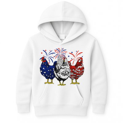 Chicken Usa Flag Patriotic Chicken Lover 4th Of July Kids Hoodie