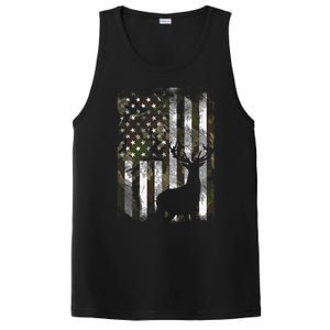 Camo Us Flag Deer Elk Buck Camoflage Hunting Hunter Dad PosiCharge Competitor Tank