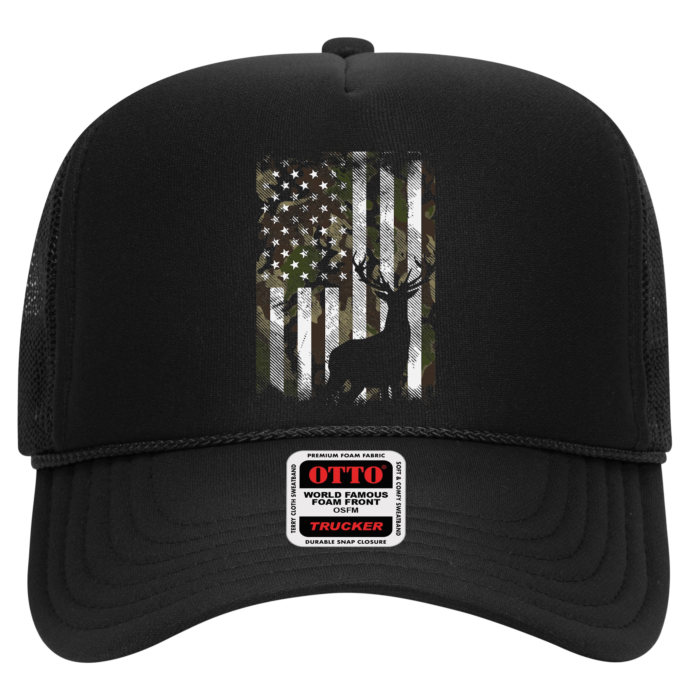 Camo Us Flag Deer Elk Buck Camoflage Hunting Hunter Dad Hat