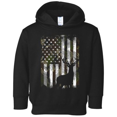 Camo Us Flag Deer Elk Buck Camoflage Hunting Hunter Dad Toddler Hoodie