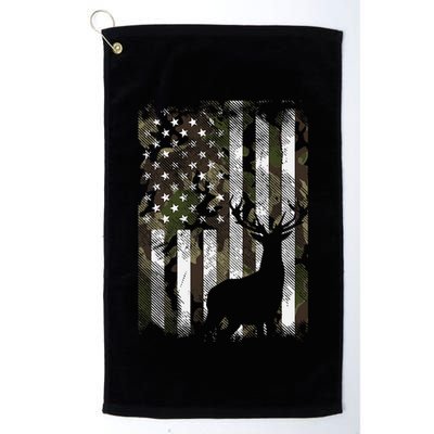 Camo Us Flag Deer Elk Buck Camoflage Hunting Hunter Dad Golf Towel