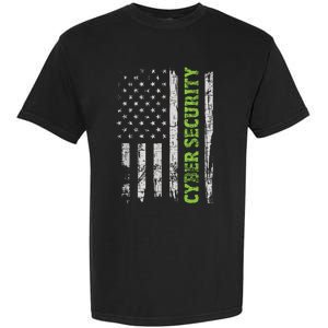 Cybersecurity USA Flag Computer Engineer Programmer Hacker Garment-Dyed Heavyweight T-Shirt