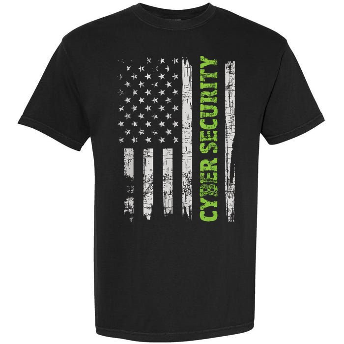 Cybersecurity USA Flag Computer Engineer Programmer Hacker Garment-Dyed Heavyweight T-Shirt
