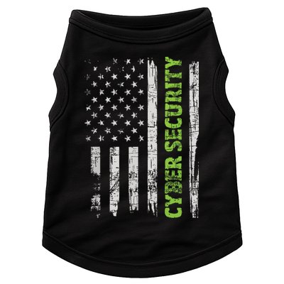 Cybersecurity USA Flag Computer Engineer Programmer Hacker Doggie Tank