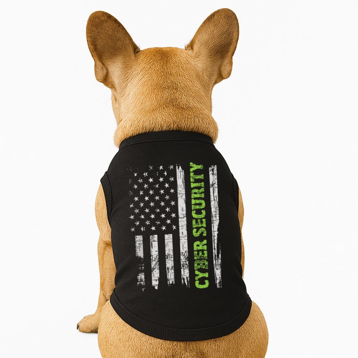 Cybersecurity USA Flag Computer Engineer Programmer Hacker Doggie Tank