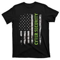 Cybersecurity USA Flag Computer Engineer Programmer Hacker T-Shirt