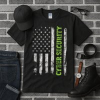 Cybersecurity USA Flag Computer Engineer Programmer Hacker Tall T-Shirt