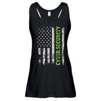 Cybersecurity USA Flag Computer Engineer Programmer Hacker Ladies Essential Flowy Tank