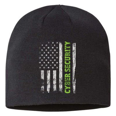 Cybersecurity USA Flag Computer Engineer Programmer Hacker Sustainable Beanie