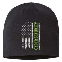 Cybersecurity USA Flag Computer Engineer Programmer Hacker Sustainable Beanie