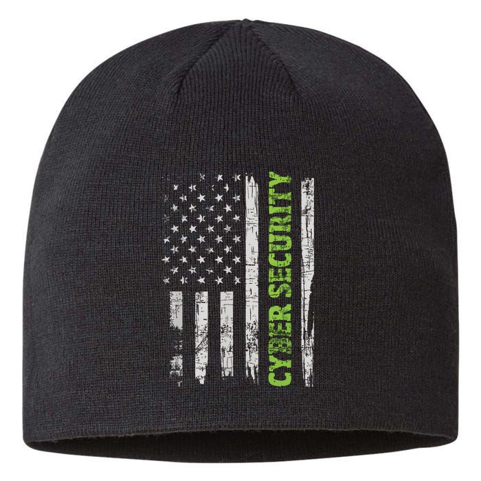 Cybersecurity USA Flag Computer Engineer Programmer Hacker Sustainable Beanie