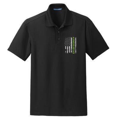 Cybersecurity USA Flag Computer Engineer Programmer Hacker Dry Zone Grid Polo