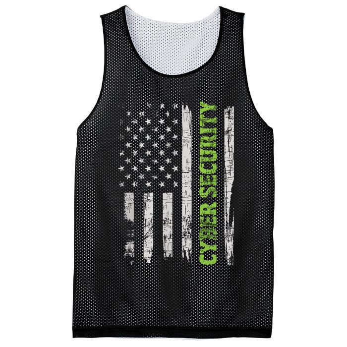 Cybersecurity USA Flag Computer Engineer Programmer Hacker Mesh Reversible Basketball Jersey Tank