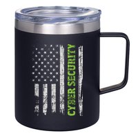 Cybersecurity USA Flag Computer Engineer Programmer Hacker 12oz Stainless Steel Coffee Mug