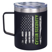 Cybersecurity USA Flag Computer Engineer Programmer Hacker 12oz Stainless Steel Coffee Mug