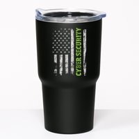 Cybersecurity USA Flag Computer Engineer Programmer Hacker Tumbler