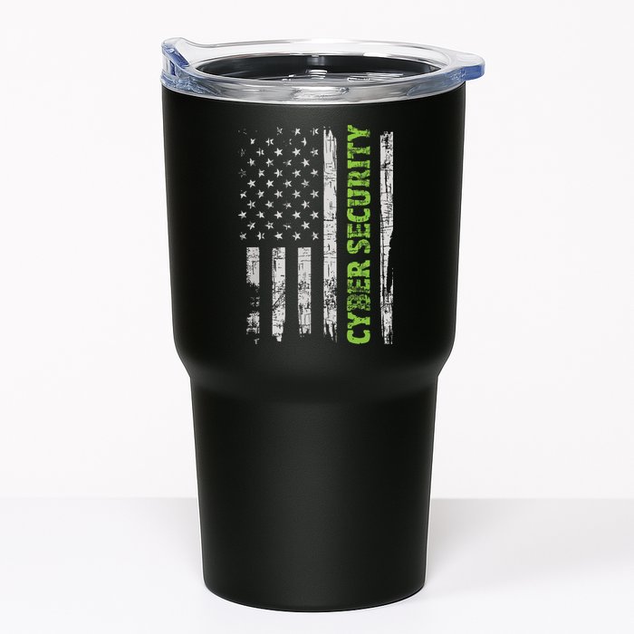 Cybersecurity USA Flag Computer Engineer Programmer Hacker Tumbler