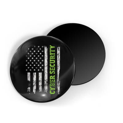 Cybersecurity USA Flag Computer Engineer Programmer Hacker Magnet