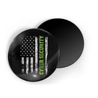 Cybersecurity USA Flag Computer Engineer Programmer Hacker Magnet