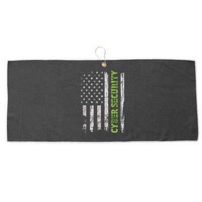 Cybersecurity USA Flag Computer Engineer Programmer Hacker Large Microfiber Waffle Golf Towel