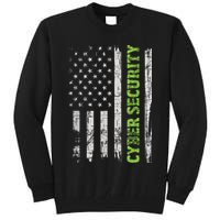 Cybersecurity USA Flag Computer Engineer Programmer Hacker Tall Sweatshirt
