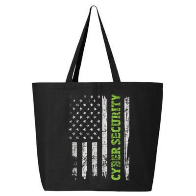 Cybersecurity USA Flag Computer Engineer Programmer Hacker 25L Jumbo Tote