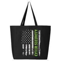 Cybersecurity USA Flag Computer Engineer Programmer Hacker 25L Jumbo Tote