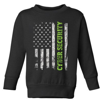 Cybersecurity USA Flag Computer Engineer Programmer Hacker Toddler Sweatshirt