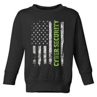 Cybersecurity USA Flag Computer Engineer Programmer Hacker Toddler Sweatshirt