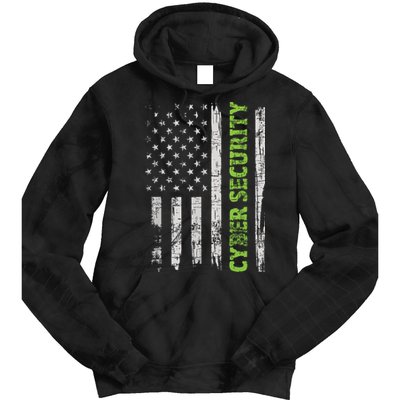 Cybersecurity USA Flag Computer Engineer Programmer Hacker Tie Dye Hoodie