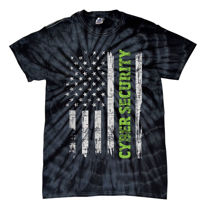 Cybersecurity USA Flag Computer Engineer Programmer Hacker Tie-Dye T-Shirt
