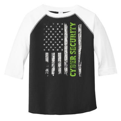 Cybersecurity USA Flag Computer Engineer Programmer Hacker Toddler Fine Jersey T-Shirt