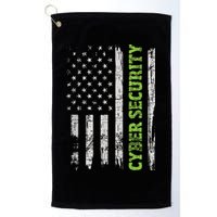 Cybersecurity USA Flag Computer Engineer Programmer Hacker Golf Towel