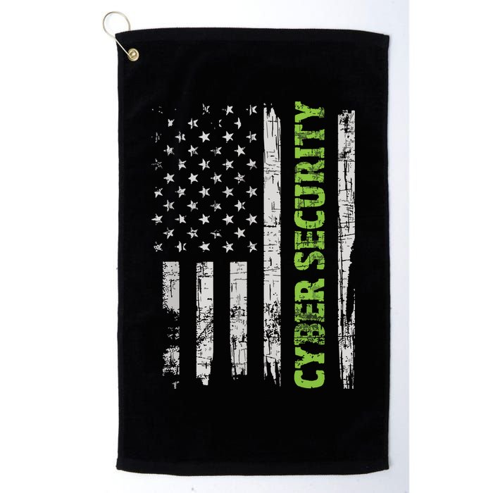 Cybersecurity USA Flag Computer Engineer Programmer Hacker Golf Towel