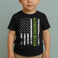 Cybersecurity USA Flag Computer Engineer Programmer Hacker Toddler T-Shirt