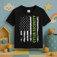 Cybersecurity USA Flag Computer Engineer Programmer Hacker Toddler T-Shirt