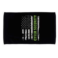 Cybersecurity USA Flag Computer Engineer Programmer Hacker Microfiber Hand Towel