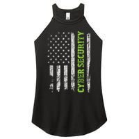 Cybersecurity USA Flag Computer Engineer Programmer Hacker Women's Perfect Tri Rocker Tank