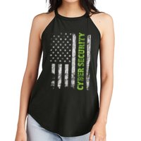 Cybersecurity USA Flag Computer Engineer Programmer Hacker Women's Perfect Tri Rocker Tank