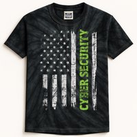 Cybersecurity USA Flag Computer Engineer Programmer Hacker Kids Tie-Dye T-Shirt