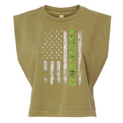 Cybersecurity USA Flag Computer Engineer Programmer Hacker Garment-Dyed Women's Muscle Tee